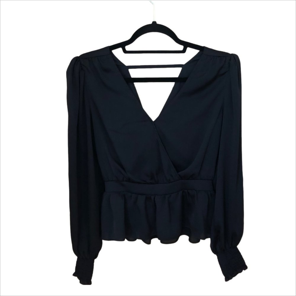Express Black Tie Back Blouse